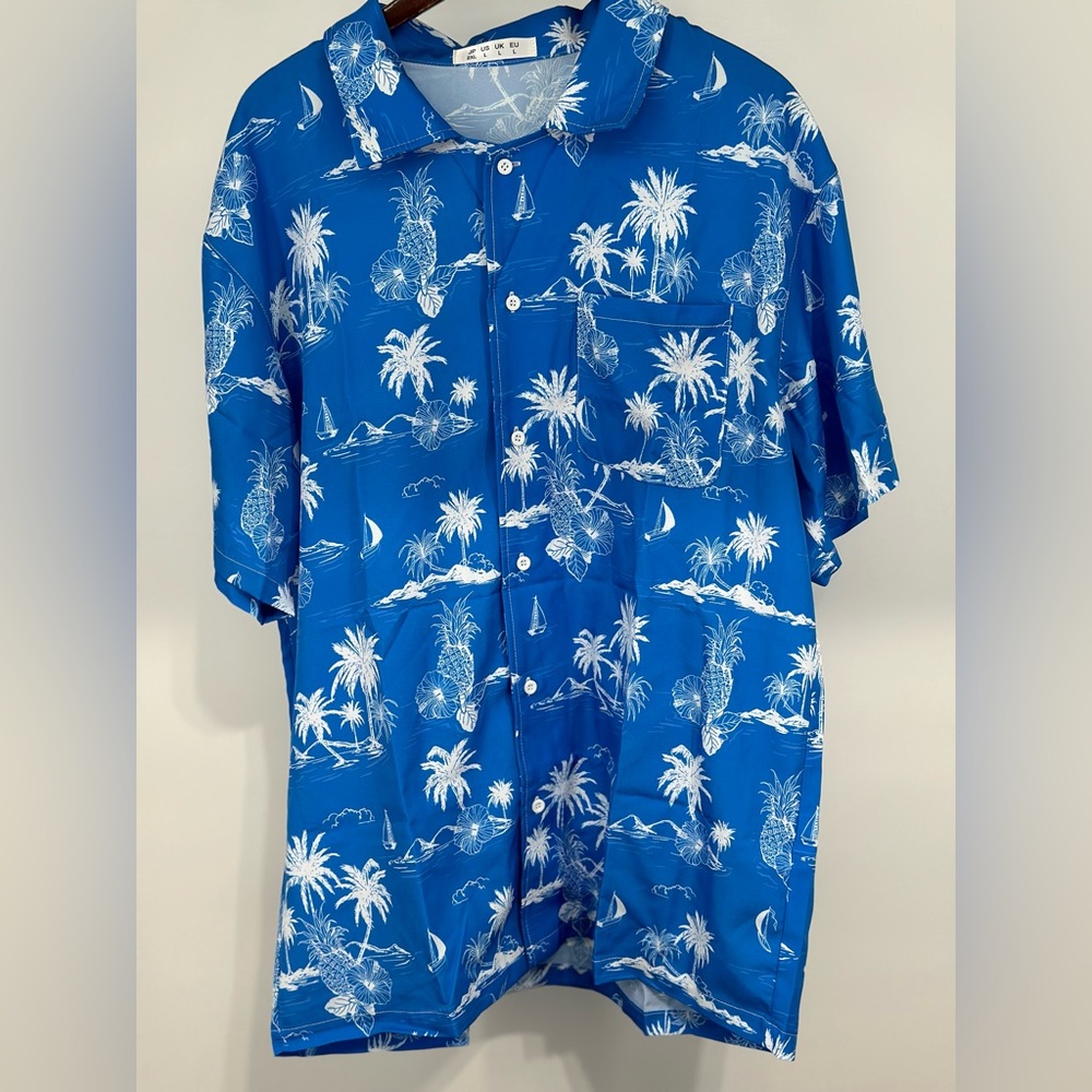 Men's Short Sleeve Hawaiian Shirt Loose Fit, Floral Print